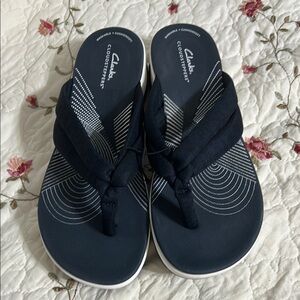 Clarks Navy Blue Cloudstepper Sporty Sandals  Sz 10